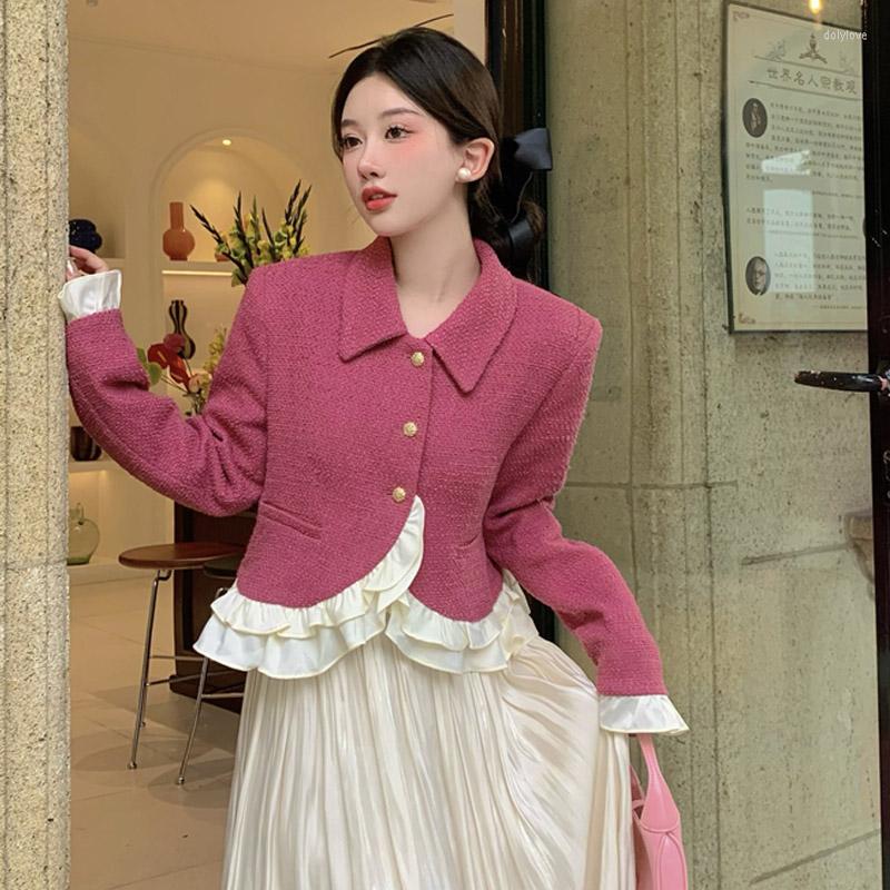 Women' Jackets 2023 Autumn Winter Coat French Design Sense Small Crowd Lotus Leaf Side Long Sleeve Jacket, White
Women' Jackets 2023 Autumn Winter Coat French Design Sense Small Crowd Lotus Leaf Side Long Sleeve Jacket, White