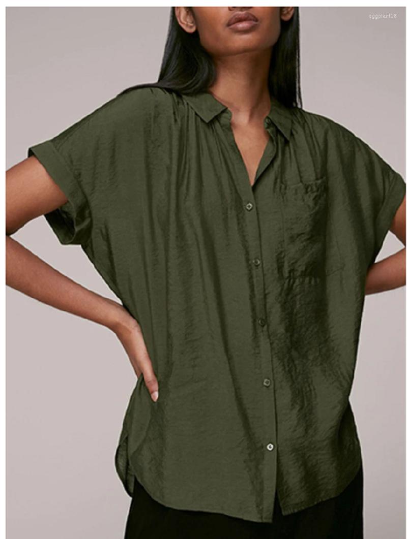 Women's Blouses Women Turn-Down Callor Shirt Short Sleeve Loose Single-Breasted Blouse 2023
Women's Blouses Women Turn-Down Callor Shirt Short Sleeve Loose Single-Breasted Blouse 2023