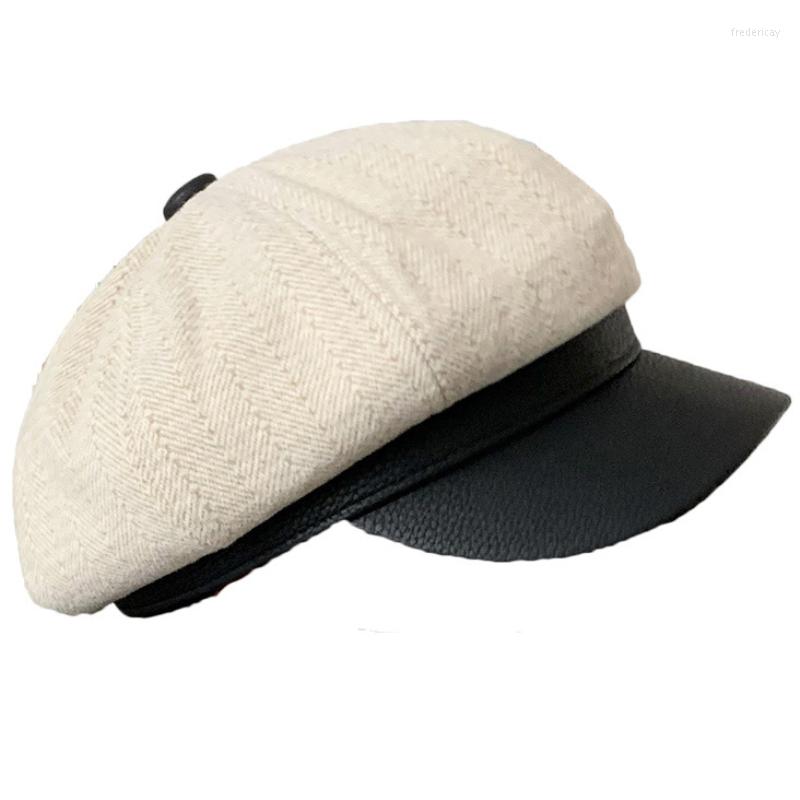 Berets Beret PU Leather Wool Octagonal Sboy Cap Women Vintage Artist Painter Hat Ladies Retro Striped Autumn Winter HatBerets, Khaki
Berets Beret PU Leather Wool Octagonal Sboy Cap Women Vintage Artist Painter Hat Ladies Retro Striped Autumn Winter HatBerets, Khaki