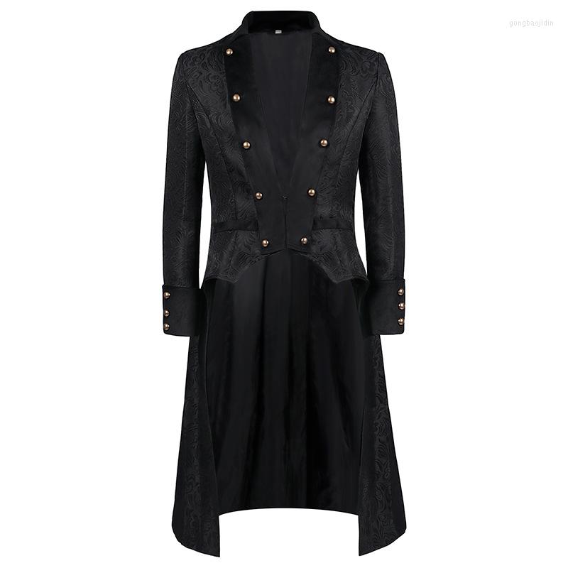 

Men' Trench Coats Mens Vintage Black Medieval Steampunk Tailcoat Jacket Gothic Victorian Frock Coat Uniform Party Halloween Cosplay Costume