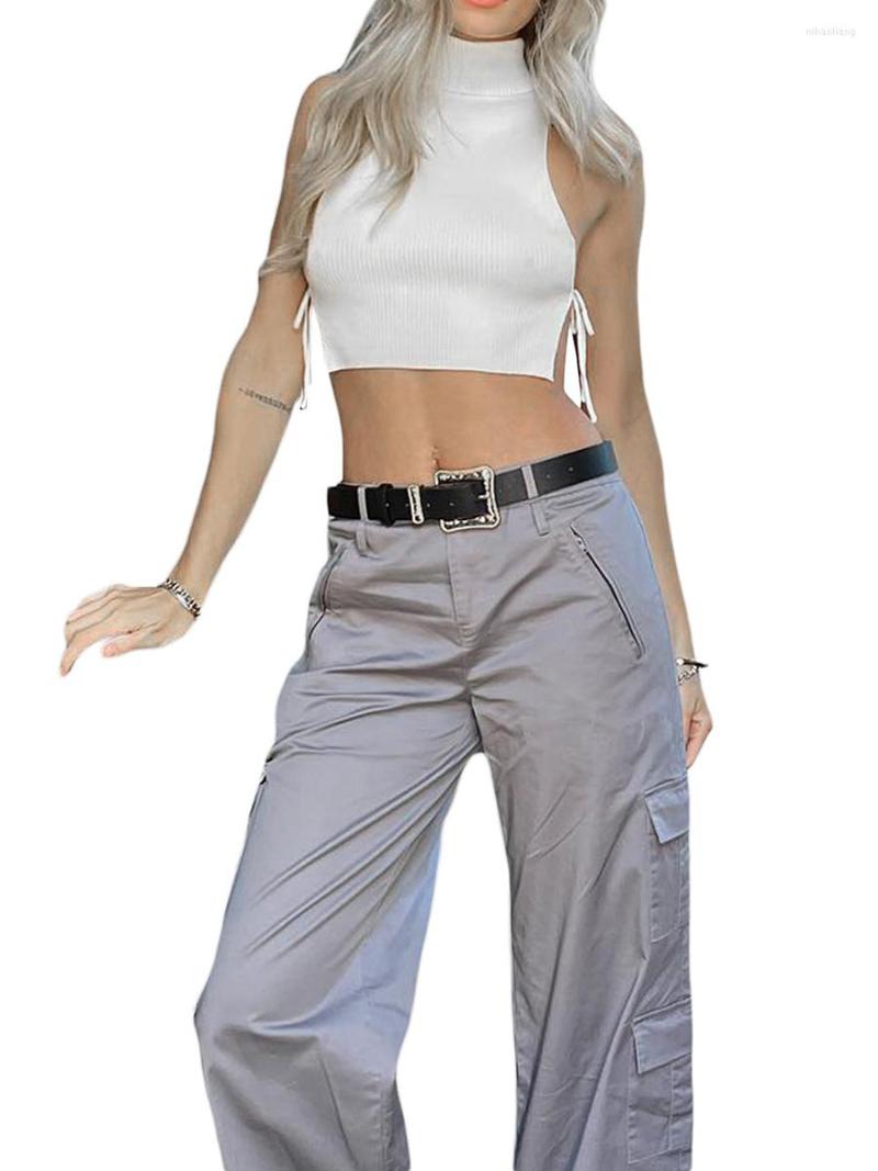 Women' Tanks Women Autumn Slim Vest Solid Color Knitting Ribbed Sleeveless High Neck Side Tie-Up Show Fashion Tank Tops, White
Women' Tanks Women Autumn Slim Vest Solid Color Knitting Ribbed Sleeveless High Neck Side Tie-Up Show Fashion Tank Tops, White