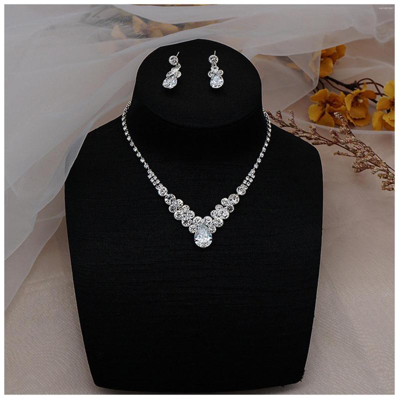 Necklace Earrings Set Luxurious Necklaces Dangling Bride Droplet Jewelry 2 Pieces With Glittering Zircon For Banquet Gown Dresses Skirts, Picture shown
Necklace Earrings Set Luxurious Necklaces Dangling Bride Droplet Jewelry 2 Pieces With Glittering Zircon For Banquet Gown Dresses Skirts, Picture shown