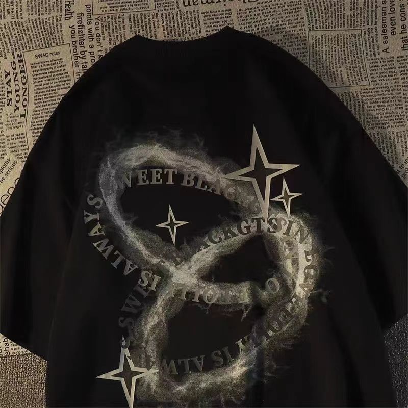 Men' TShirts Summer short sleeved t shirts men and women fashion devil series retro surround letter print wide give away design half sleeve 230414, Black
Men' TShirts Summer short sleeved t shirts men and women fashion devil series retro surround letter print wide give away design half sleeve 230414, Black