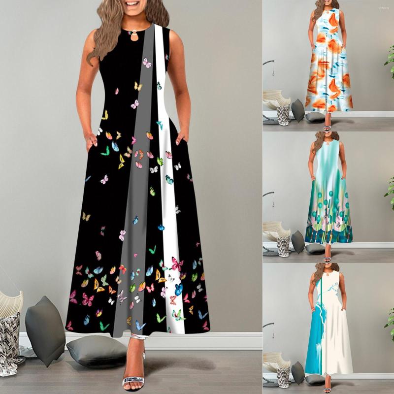 Casual Dresses Women A Line Dress Maxi Long Sleeveless Floral Print Pocket Spring Summer Round Neck Stylish Work Elegant, Black
Casual Dresses Women A Line Dress Maxi Long Sleeveless Floral Print Pocket Spring Summer Round Neck Stylish Work Elegant, Black