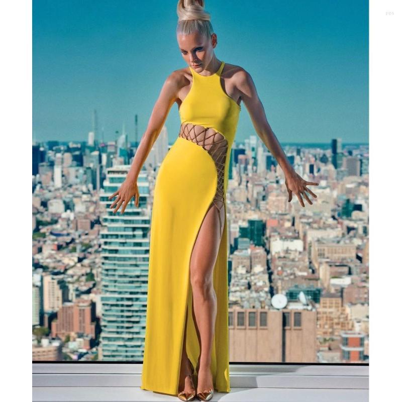 Casual Dresses Yellow Women's Sleeveless Sexy Halter Neck V-Neck Slim Hollow Strap Dress Long Strapless Fashion Elegant Evening
Casual Dresses Yellow Women's Sleeveless Sexy Halter Neck V-Neck Slim Hollow Strap Dress Long Strapless Fashion Elegant Evening