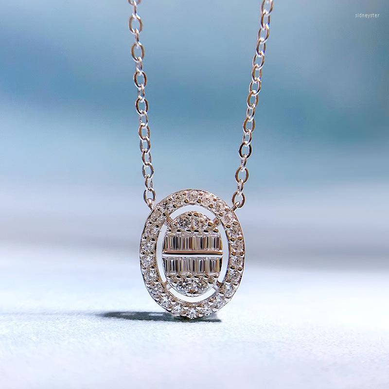 Chains Korean Fashion Versatile Luxury Necklace Pendant Women 925 Silver Full Diamond Personalized Oval Neckchain
Chains Korean Fashion Versatile Luxury Necklace Pendant Women 925 Silver Full Diamond Personalized Oval Neckchain
