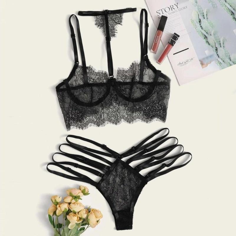 Bras Sets Erotic Lingerie For Women's Underwear Set Lace Bra Sexy Hollow Out Push Up, Black
Bras Sets Erotic Lingerie For Women's Underwear Set Lace Bra Sexy Hollow Out Push Up, Black
