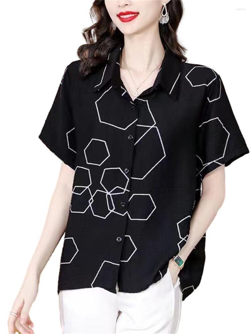 Women's Blouses 5XL Loose Women Summer Spring Shirts Lady Fashion Casual Short Sleeve Turn-down Collar Printing Elegant Blusas Tops G2403, Black
Women's Blouses 5XL Loose Women Summer Spring Shirts Lady Fashion Casual Short Sleeve Turn-down Collar Printing Elegant Blusas Tops G2403, Black