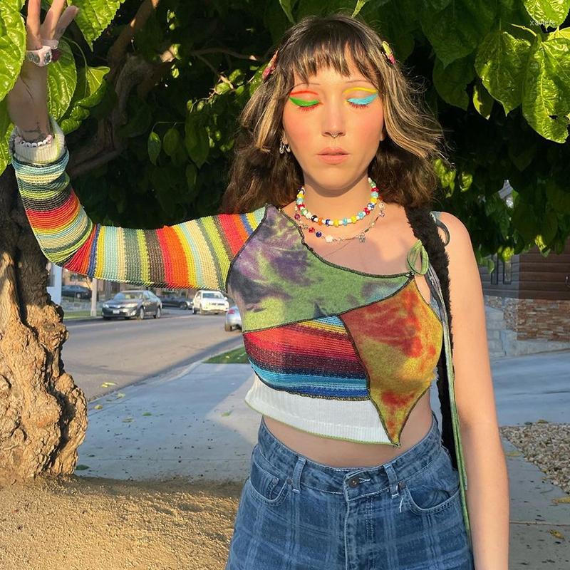 Women' T Shirts Y2K Aesthetic Ribbed Patchwork One Shoulder Tshirts Woman Rainbow Striped Kawaii Baby Tee Slim Fit Lace Up E-girl Crop Top, Multi
Women' T Shirts Y2K Aesthetic Ribbed Patchwork One Shoulder Tshirts Woman Rainbow Striped Kawaii Baby Tee Slim Fit Lace Up E-girl Crop Top, Multi