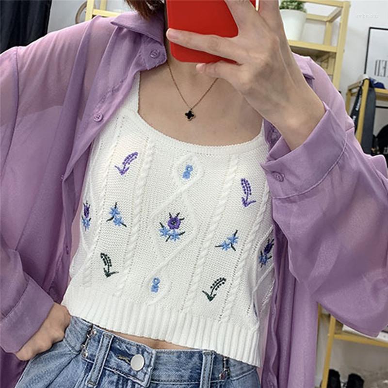Women's Tanks Women Summer Knitted Crop Camis Top Ladies Floral Embroidery Short Vest Vintage Tank, Blue
Women's Tanks Women Summer Knitted Crop Camis Top Ladies Floral Embroidery Short Vest Vintage Tank, Blue