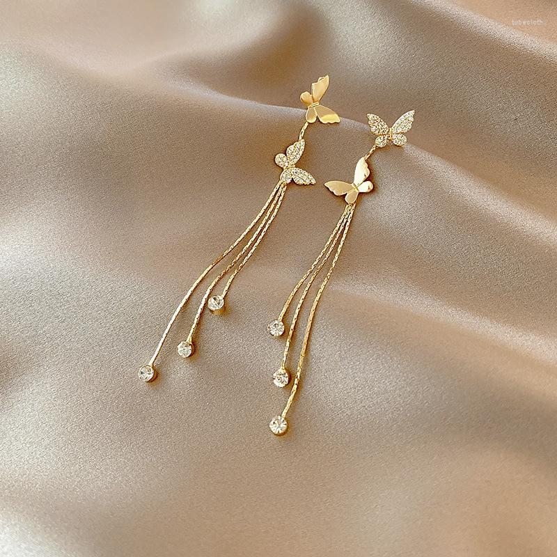 Dangle Earrings Korean Style Long Butterfly Earring For Women Crystal Zircon Tassel Drop Girl Lady Elegant Fashion Ear Jewelry
Dangle Earrings Korean Style Long Butterfly Earring For Women Crystal Zircon Tassel Drop Girl Lady Elegant Fashion Ear Jewelry