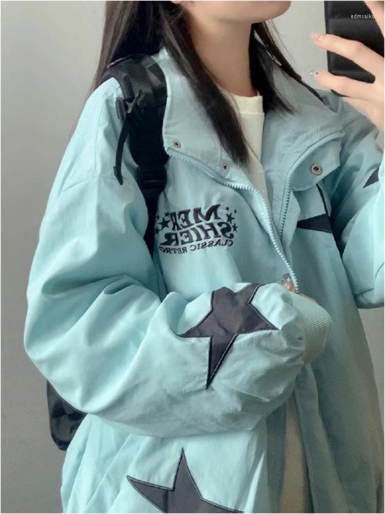 Women' Jackets Deeptown Y2K Vintage Star Embroidery Jacket Women Harajuku Kpop Zip Up Casual Coats Fashion Loose Couple Tops Grunge, Blue
Women' Jackets Deeptown Y2K Vintage Star Embroidery Jacket Women Harajuku Kpop Zip Up Casual Coats Fashion Loose Couple Tops Grunge, Blue