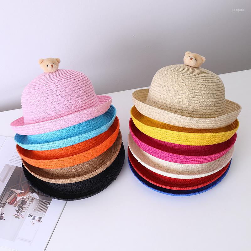 Hats Fashion Baby Kids Straw Sun Hat Cute Bear Solid Color UV Protection Girl Boys Bucket Cap Children Summer Beach Panama, 11
Hats Fashion Baby Kids Straw Sun Hat Cute Bear Solid Color UV Protection Girl Boys Bucket Cap Children Summer Beach Panama, 11