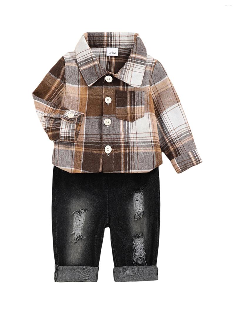 Clothing Sets Kids Toddler Baby Boy Clothes Set Plaid Lapel Button Down Long Sleeve Shirt Top Ripped Denim Pants Casual 2Pcs Outfit, Red
Clothing Sets Kids Toddler Baby Boy Clothes Set Plaid Lapel Button Down Long Sleeve Shirt Top Ripped Denim Pants Casual 2Pcs Outfit, Red