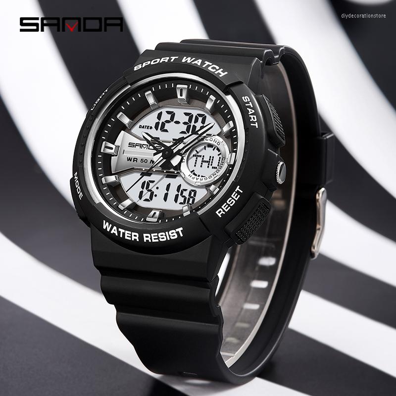 Wristwatches SANDA Man Quartz Watch Men's LED Digital Chronograph 50M Waterproof Outdoors Sports Wrist Watches For Men Clock Reloj De, Black
Wristwatches SANDA Man Quartz Watch Men's LED Digital Chronograph 50M Waterproof Outdoors Sports Wrist Watches For Men Clock Reloj De, Black
