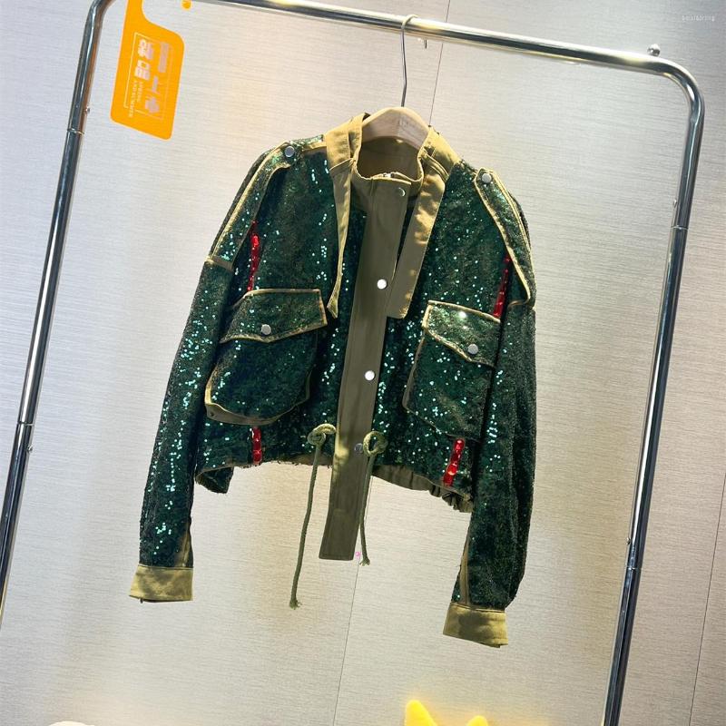 Women's Jackets Oversized Short Jacket For Women Stand Collar Coat Vintage Design Spring Autumn Clothes Glitters Outfit, Green
Women's Jackets Oversized Short Jacket For Women Stand Collar Coat Vintage Design Spring Autumn Clothes Glitters Outfit, Green