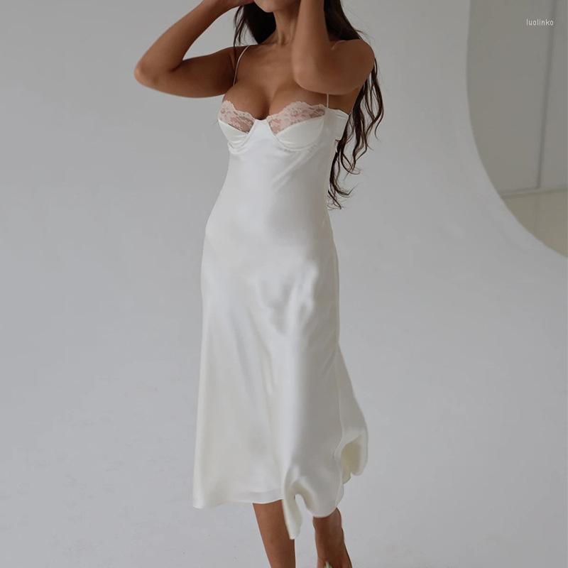 Casual Dresses Nidanssi French Luxury Banquet Ladies Long Dress Sexy Lace Satin Backless Sling Women Summer Elegant Evening Party, Black
Casual Dresses Nidanssi French Luxury Banquet Ladies Long Dress Sexy Lace Satin Backless Sling Women Summer Elegant Evening Party, Black