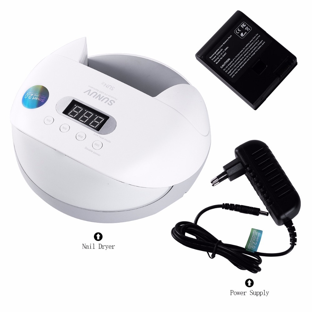 Nail Dryers SUN7 48W UV LED Power Storage Nail Lamp Double Light Source Nail Dryer Machine with Smart Timer Memory and Sensor With Battery 230414