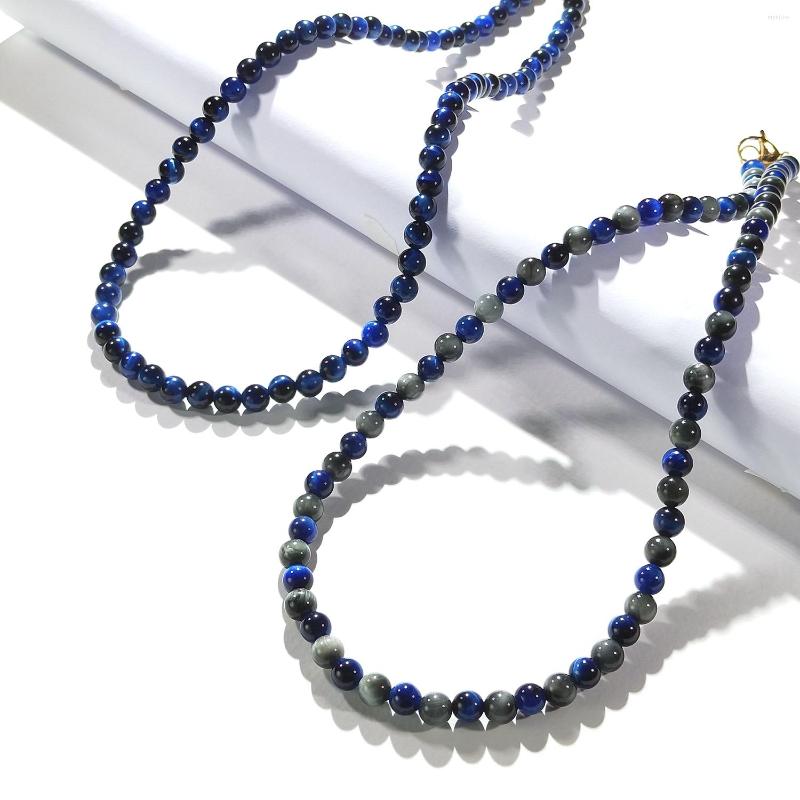 Choker Lii Ji 6mm Dark Blue Tiger Eye /Eagle Natural Stone Stainless Steel Necklace 48cm Trendy Bohe For Male Female
Choker Lii Ji 6mm Dark Blue Tiger Eye /Eagle Natural Stone Stainless Steel Necklace 48cm Trendy Bohe For Male Female