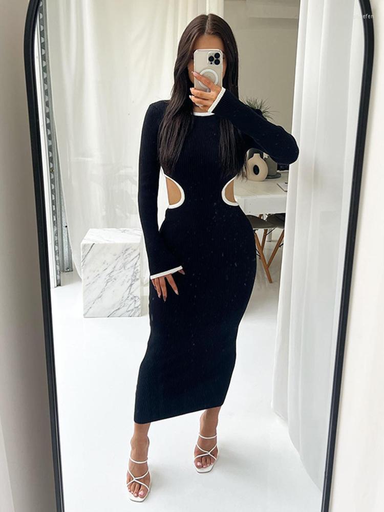 Casual Dresses Elegant Long Sleeve Autumn Dress For Women 2023 Sexy O Neck Waist Cut Out Bodycon Fashion Maxi Clubwear Party Outfits, Black
Casual Dresses Elegant Long Sleeve Autumn Dress For Women 2023 Sexy O Neck Waist Cut Out Bodycon Fashion Maxi Clubwear Party Outfits, Black