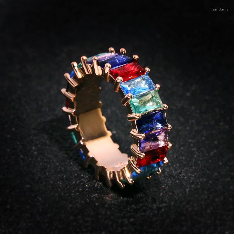 Cluster Rings Creative Square Design Gold Color Baguette Ring For Women Party Gift Charm Multicolor CZ Finger Rainbow Zircon HIp Hop Jewelry
Cluster Rings Creative Square Design Gold Color Baguette Ring For Women Party Gift Charm Multicolor CZ Finger Rainbow Zircon HIp Hop Jewelry