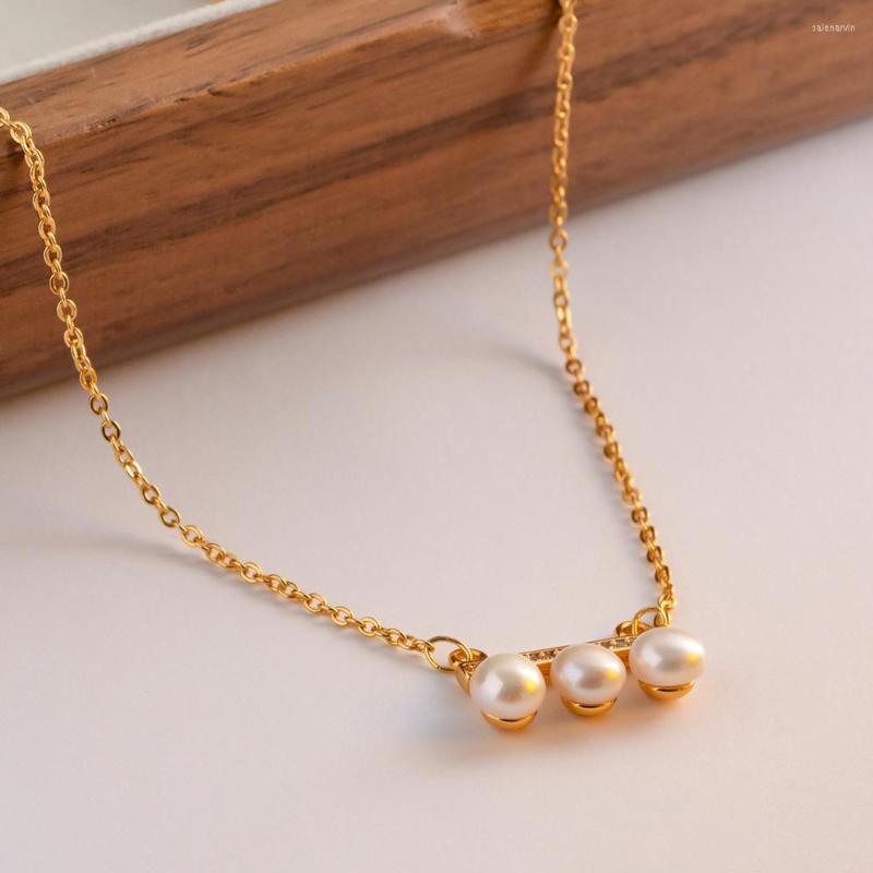 Chains Natural Pearl Fine Necklace Light Luxury High Grade Feel Versatile Three Beads Balance Wood Pendant
Chains Natural Pearl Fine Necklace Light Luxury High Grade Feel Versatile Three Beads Balance Wood Pendant