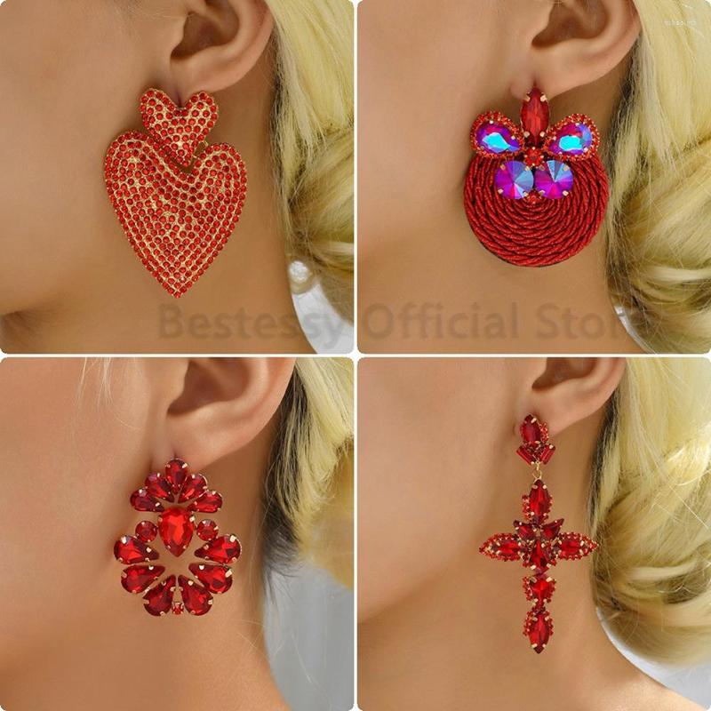 Dangle Earrings Vintage Red Crystal For Women Luxury Fashion Elegant Large Pendants Unusual Party Geometric Heart Round Jewelry
Dangle Earrings Vintage Red Crystal For Women Luxury Fashion Elegant Large Pendants Unusual Party Geometric Heart Round Jewelry