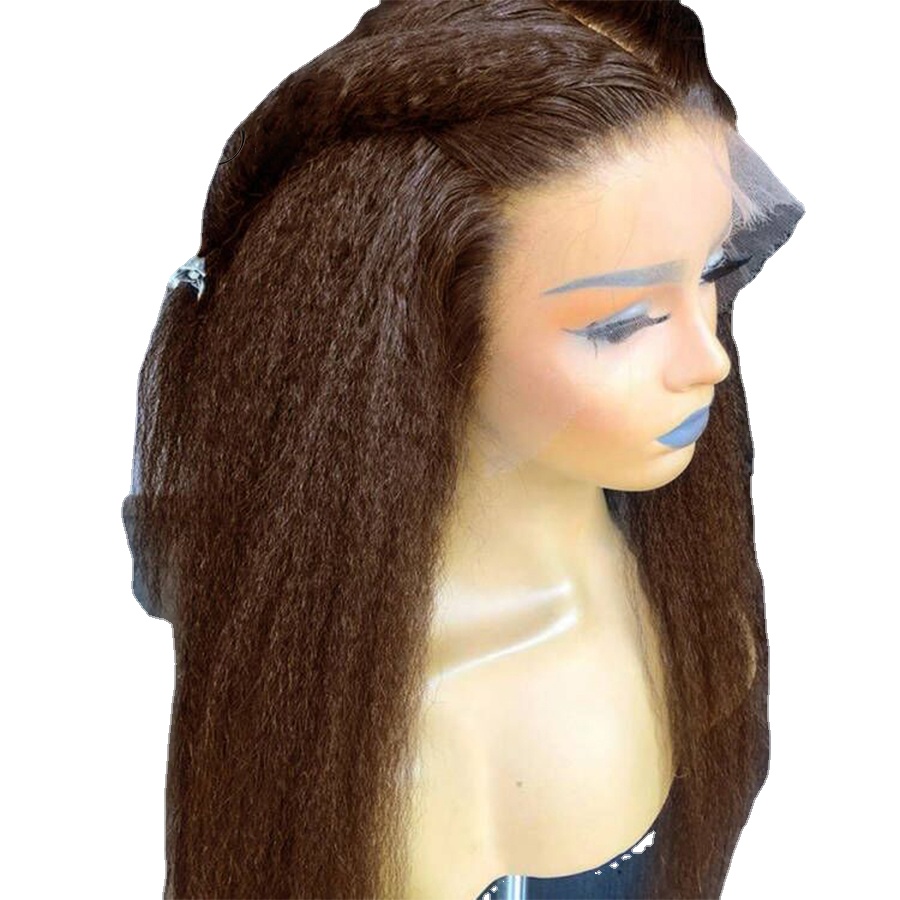 Soft Long Honey Blonde Brown Yaki Kinky Straight Preplucked 180%Density Glueless Lace Front Wig For Black Women BabyHair Daily, Medium brown
Soft Long Honey Blonde Brown Yaki Kinky Straight Preplucked 180%Density Glueless Lace Front Wig For Black Women BabyHair Daily, Medium brown