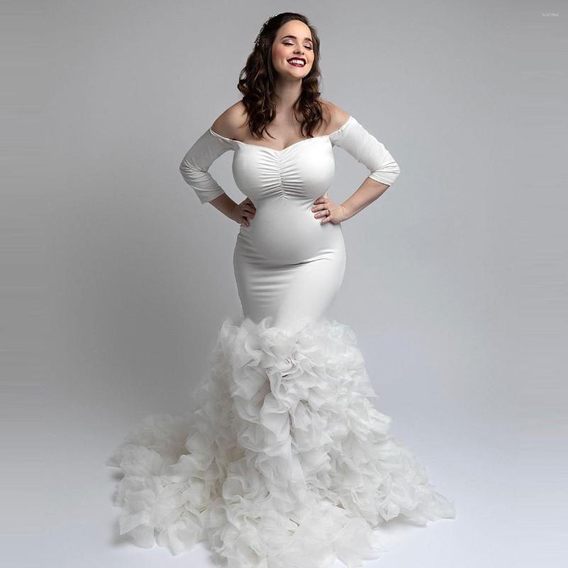 Party Dresses Pure White Mermaid Maternity Cap Sleeves Long Length Tulle Ruffles Pleated Women Pregnancy Gown Prom Dress, Beige
Party Dresses Pure White Mermaid Maternity Cap Sleeves Long Length Tulle Ruffles Pleated Women Pregnancy Gown Prom Dress, Beige