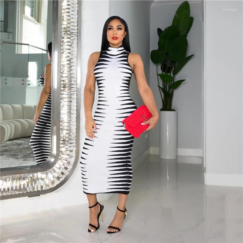 Casual Dresses Ladies Contrast Tie-dye Sleeveless O-neck Tight Over-the-knee Dress Summer Street Refined, Black
Casual Dresses Ladies Contrast Tie-dye Sleeveless O-neck Tight Over-the-knee Dress Summer Street Refined, Black