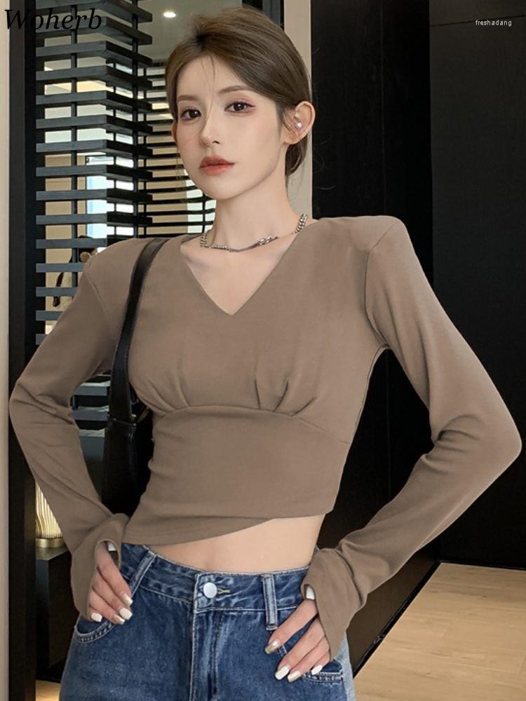 Women's T Shirts Woherb 2023 Woman Solid Tshirts V Neck Long Sleeve Tunic Tees Pleated Casual Ropa Mujer Fashion Korean Crop Tops Y2k, Black
Women's T Shirts Woherb 2023 Woman Solid Tshirts V Neck Long Sleeve Tunic Tees Pleated Casual Ropa Mujer Fashion Korean Crop Tops Y2k, Black