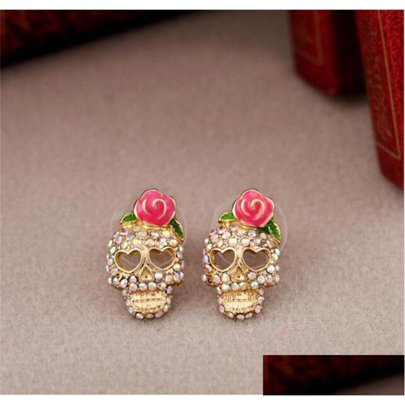 Stud Cute Pink Rose Skl Ear Studs Rhinestone Skeleton Earrings Fashion Jewelry For Women Girls Drop Delivery Dhgarden Dhgh2
Stud Cute Pink Rose Skl Ear Studs Rhinestone Skeleton Earrings Fashion Jewelry For Women Girls Drop Delivery Dhgarden Dhgh2