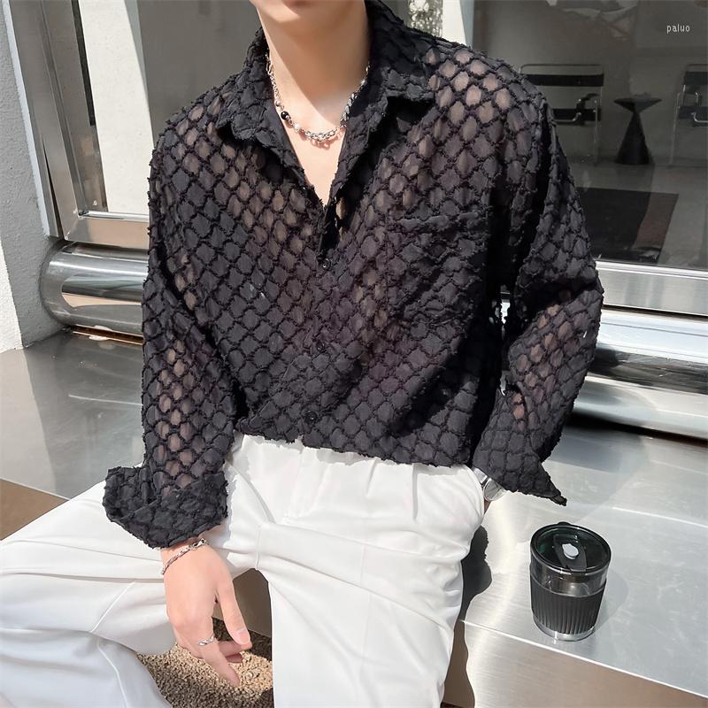 Men' Casual Shirts Summer Long Sleeve Men Fashion Social Mens Dress Korean Loose Cut Out Black White Checkered
Men' Casual Shirts Summer Long Sleeve Men Fashion Social Mens Dress Korean Loose Cut Out Black White Checkered