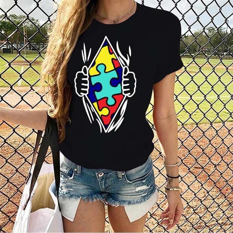 Women's T Shirts Woman Shirt Autism Seeing The World Differently Print T-Shirt Oversized Tees Camiseta Awareness Aesthetic Tshirts, Red
Women's T Shirts Woman Shirt Autism Seeing The World Differently Print T-Shirt Oversized Tees Camiseta Awareness Aesthetic Tshirts, Red