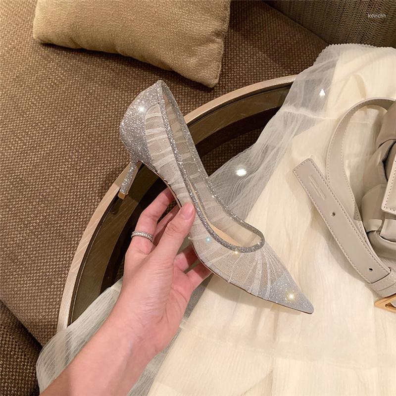 Dress Shoes Mesh Lace For Women Sliver Bling High Heels Sequins Tacones Ladies Pumps Sapatos Femininos Pointed Toe Chaussures Femme, 6cm
Dress Shoes Mesh Lace For Women Sliver Bling High Heels Sequins Tacones Ladies Pumps Sapatos Femininos Pointed Toe Chaussures Femme, 6cm
