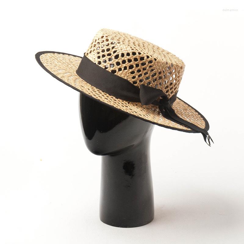 Wide Brim Hats Summer Hand-woven Hollow Beach Hat Bow Decoration Raffia Flat Top Sun Sunscreen Straw Performance HatWide, Full hollow
Wide Brim Hats Summer Hand-woven Hollow Beach Hat Bow Decoration Raffia Flat Top Sun Sunscreen Straw Performance HatWide, Full hollow