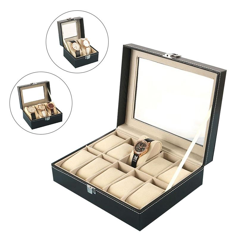 Watch Boxes & Cases 2/3/10/12 Slots Storage Box Black Leather Organizer Mechanical Mens Watches Display Holder Jewelry Gift Case
Watch Boxes & Cases 2/3/10/12 Slots Storage Box Black Leather Organizer Mechanical Mens Watches Display Holder Jewelry Gift Case