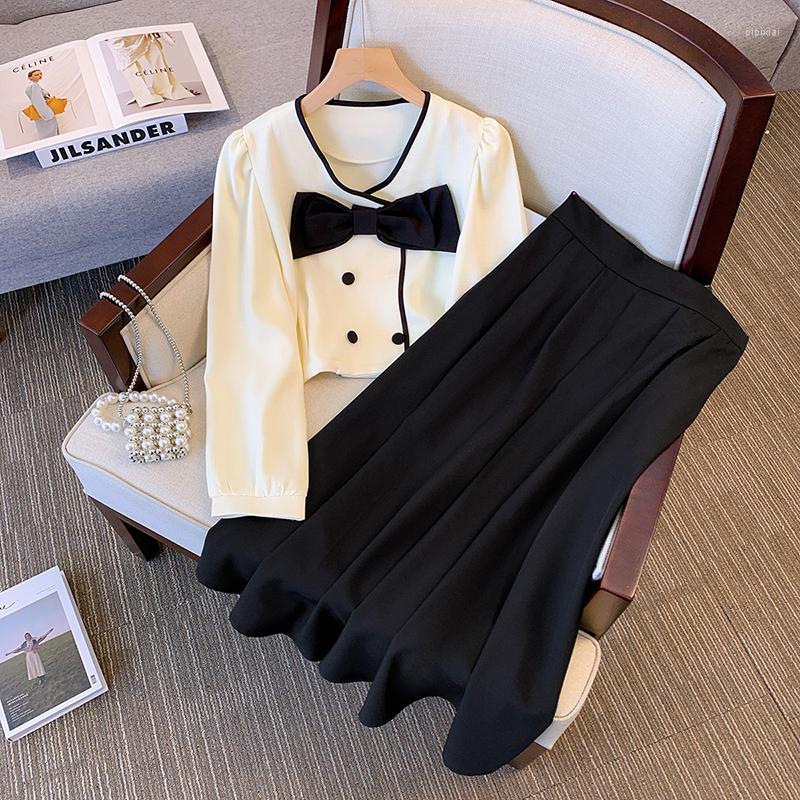 Work Dresses Vintage Women Party Suit Bow Shirt Top And A Line Skirt 2 Piece Sets Outfits Large Size Ladies In Matching Clothes 2023, Black
Work Dresses Vintage Women Party Suit Bow Shirt Top And A Line Skirt 2 Piece Sets Outfits Large Size Ladies In Matching Clothes 2023, Black