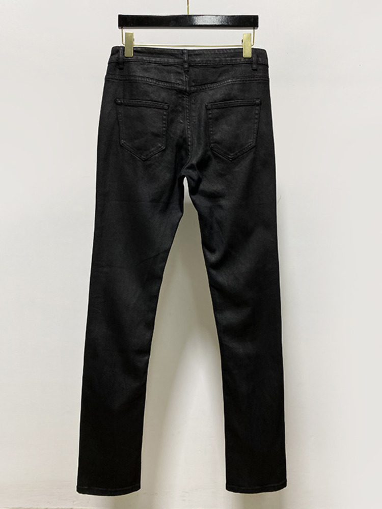 Men's Jeans PFNW Men Darkwear Denim Pants Jeans Cotton Gothic Clothes Autumn Niche Fashion Straight Solid Color Waxed Trousers 12A2900 230414