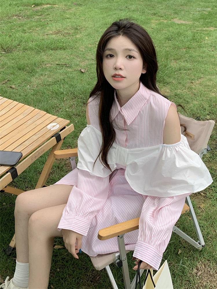 Women's Blouses Sweet Loose Bow Off Shoulder Strip Shirt Woman Elegant Lapel Single Breast Long Sleeves Versatile Top Ins Tide 2023, Pink
Women's Blouses Sweet Loose Bow Off Shoulder Strip Shirt Woman Elegant Lapel Single Breast Long Sleeves Versatile Top Ins Tide 2023, Pink