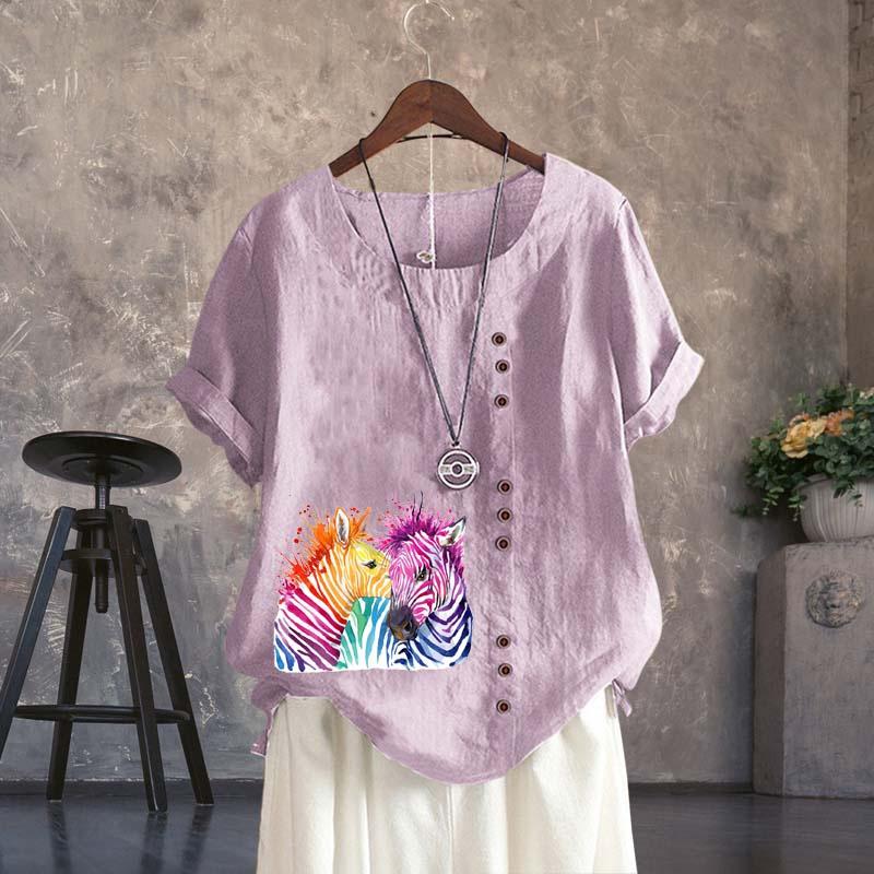Women's T Shirts Summer Casual Fashion Graphic Print Linen Tops Round Neck Short Sleeves Plus Size Loose XS-5XLWomen's, Blue
Women's T Shirts Summer Casual Fashion Graphic Print Linen Tops Round Neck Short Sleeves Plus Size Loose XS-5XLWomen's, Blue