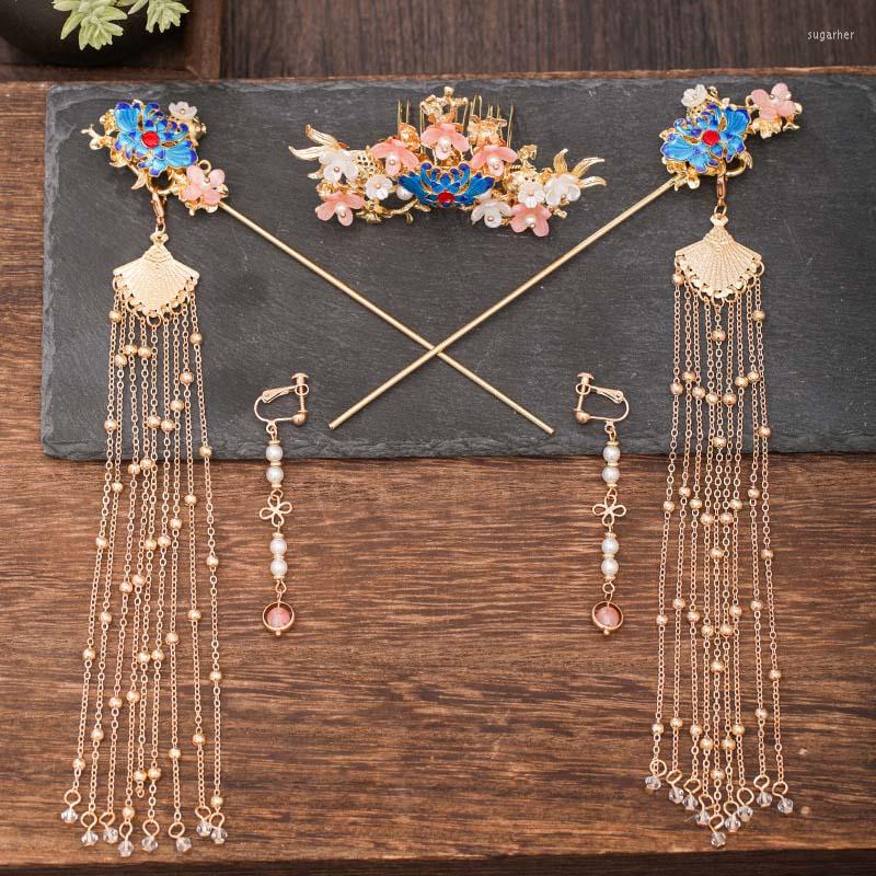 Necklace Earrings Set Ancient Chinese Style Long Tassel Step Shake Hairpins Sticks Hair Combs Hanfu Dress Jewelry, Picture shown
Necklace Earrings Set Ancient Chinese Style Long Tassel Step Shake Hairpins Sticks Hair Combs Hanfu Dress Jewelry, Picture shown