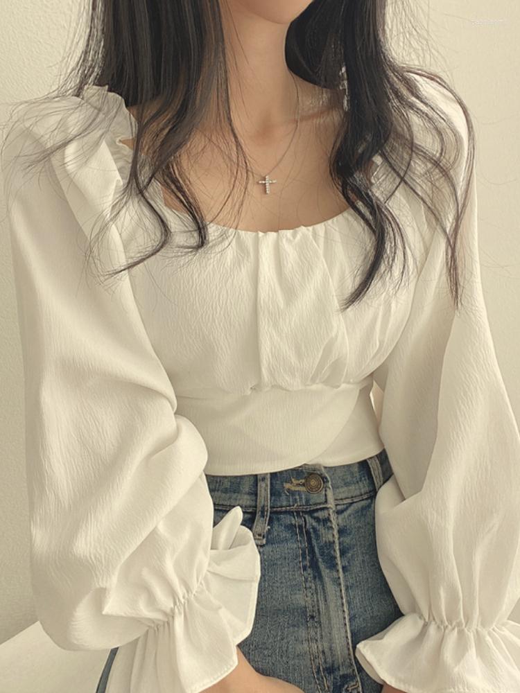 Women's Blouses Korean Blouse Women White Crop Shirt Female Square Neck Flare Sleeve Top Ladies Summer Elegant Sweet Slim Preppy Style, Pink
Women's Blouses Korean Blouse Women White Crop Shirt Female Square Neck Flare Sleeve Top Ladies Summer Elegant Sweet Slim Preppy Style, Pink