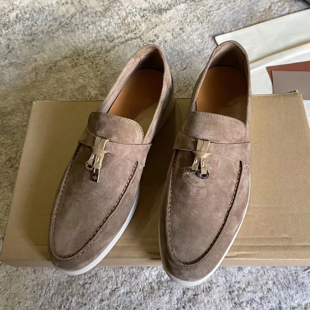 LP PIANA shoes Summer Walk Charms embellished suede loafers Apricot Genuine leather men casual slip on flats women Luxury Designers flat Dress shoe factory footwear
LP PIANA shoes Summer Walk Charms embellished suede loafers Apricot Genuine leather men casual slip on flats women Luxury Designers flat Dress shoe factory footwear