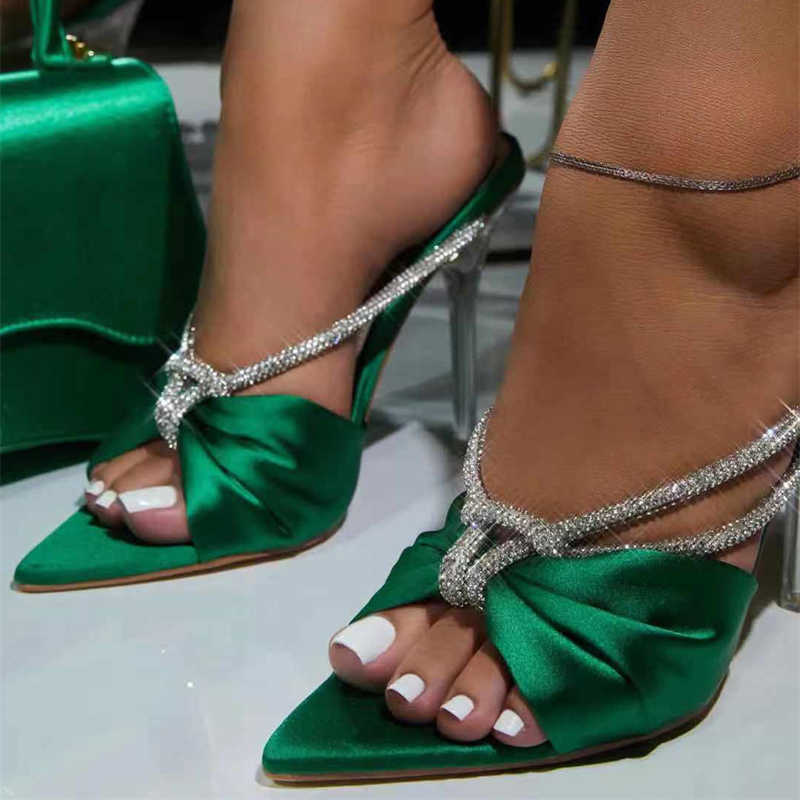 slipper Liyke New Arrival Green Silk Crystal Mule High Heel Slipper Sandal Pointed Toe Strappy Slide Party Dres Shoe Women Pumps, Blue
slipper Liyke New Arrival Green Silk Crystal Mule High Heel Slipper Sandal Pointed Toe Strappy Slide Party Dres Shoe Women Pumps, Blue