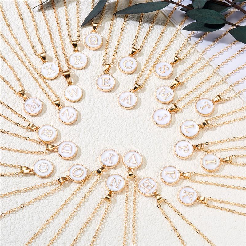 Choker Fashion A-Z 26 Letters Necklace For Women Exquisite Initials Name Round Enamel Pendant Clavicle Chain Necklaces Jewelry
Choker Fashion A-Z 26 Letters Necklace For Women Exquisite Initials Name Round Enamel Pendant Clavicle Chain Necklaces Jewelry