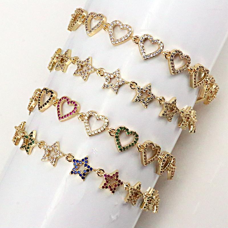 Charm Bracelets 6Pcs 2023 Gold Plated Heart Star Shape Bracelet Cubic Zirconia CZ Crystal Trendy Women Bridal Wedding
Charm Bracelets 6Pcs 2023 Gold Plated Heart Star Shape Bracelet Cubic Zirconia CZ Crystal Trendy Women Bridal Wedding