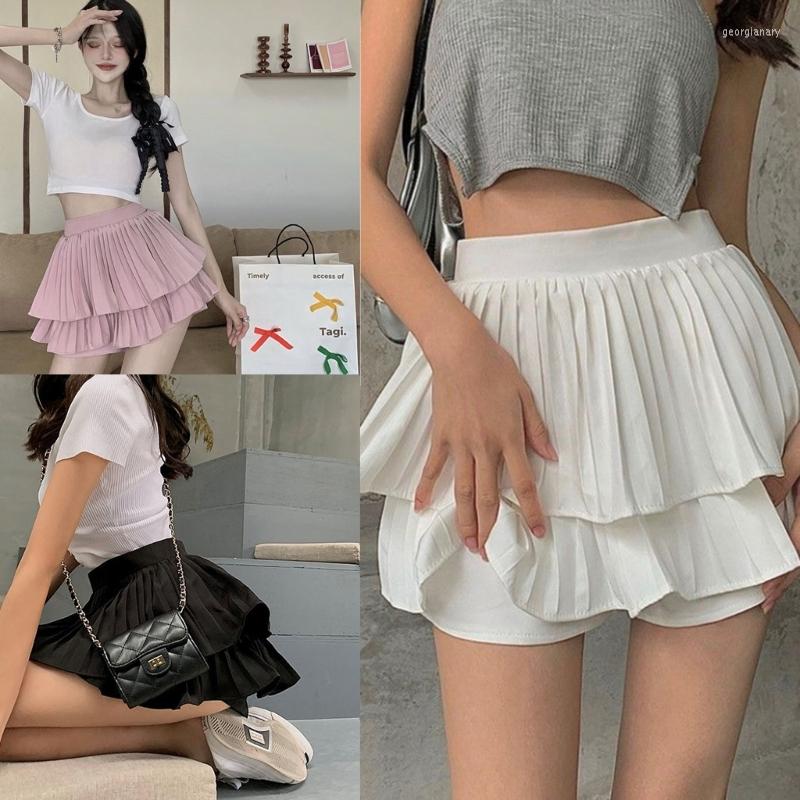 Skirts F42F Womens High Waist A-Line Pleated Mini Shorts Skirt Double Layer Ruffle Hem Skort, Black
Skirts F42F Womens High Waist A-Line Pleated Mini Shorts Skirt Double Layer Ruffle Hem Skort, Black