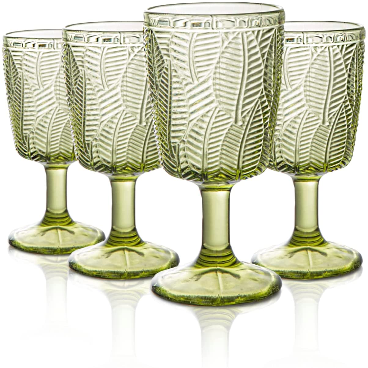 Embossed Leaf Texture Wine Glass Goblet Retro Juice Drinking Cup Spirits Wedding Party Beverage Glasses 060121