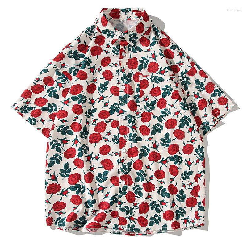 Men's Casual Shirts Summer Oversize Flowers Printed Shirt Men Baggy Blouse Fashion Korean Street Short Sleeved Clothing Tops Male Female, Red
Men's Casual Shirts Summer Oversize Flowers Printed Shirt Men Baggy Blouse Fashion Korean Street Short Sleeved Clothing Tops Male Female, Red